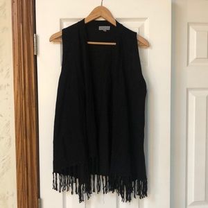 Black fringe vest